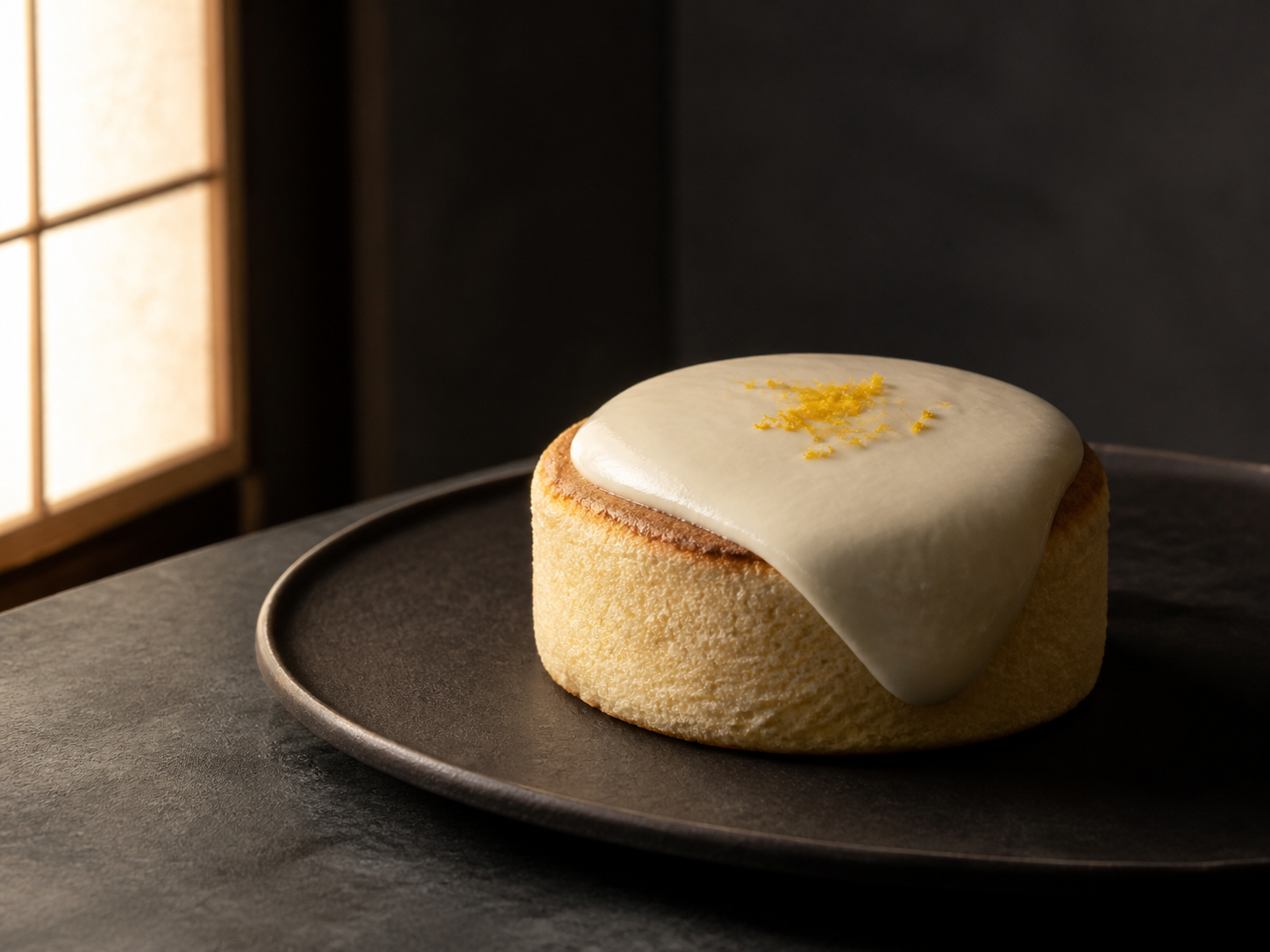 Illustrative cream cheese Japanese-style soufflé pancake